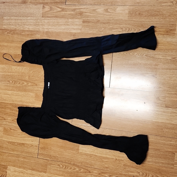 NWT black Gothic milkmaid top sz XS - Picture 1 of 3